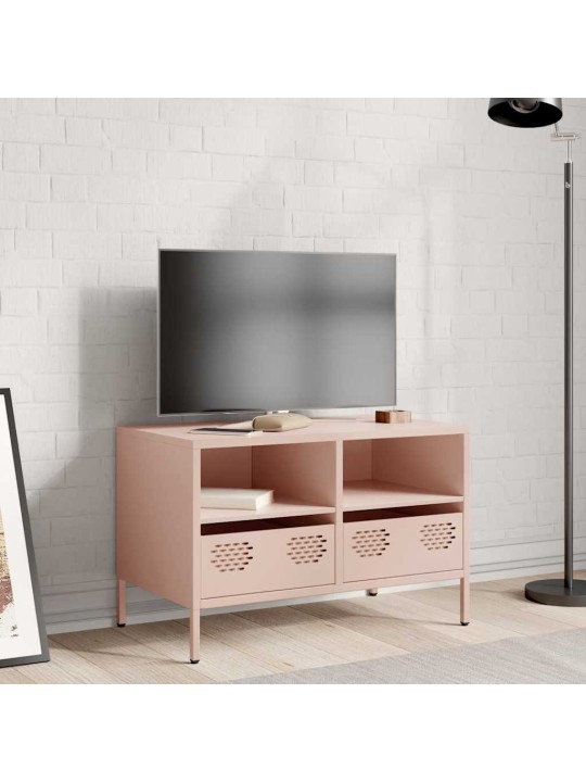 TV skříňka růžová 68 x 39 x 43,5 cm ocel válcovaná za studena