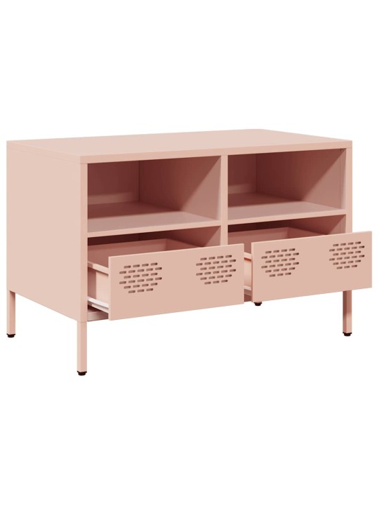 TV skříňka růžová 68 x 39 x 43,5 cm ocel válcovaná za studena