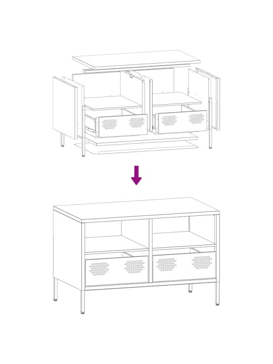 TV skříňka růžová 68 x 39 x 43,5 cm ocel válcovaná za studena