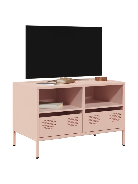 TV skříňka růžová 68 x 39 x 43,5 cm ocel válcovaná za studena