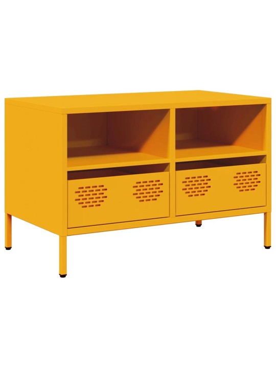 TV skříňka hořčicově žlutá 68 x 39 x 43,5 cm ocel