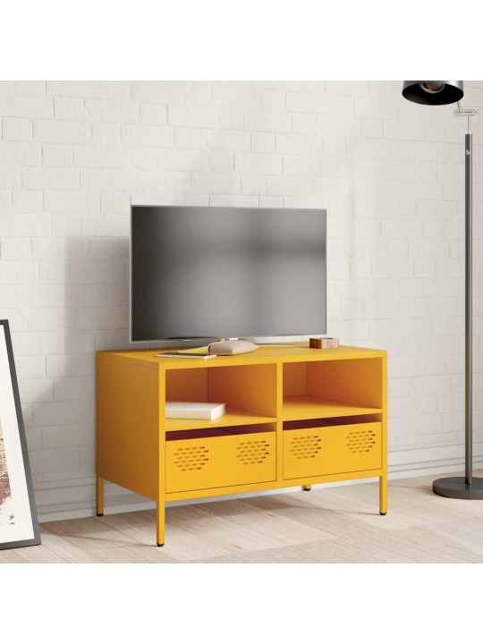 TV skříňka hořčicově žlutá 68 x 39 x 43,5 cm ocel
