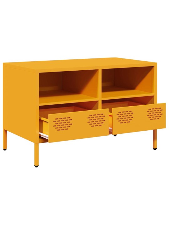 TV skříňka hořčicově žlutá 68 x 39 x 43,5 cm ocel