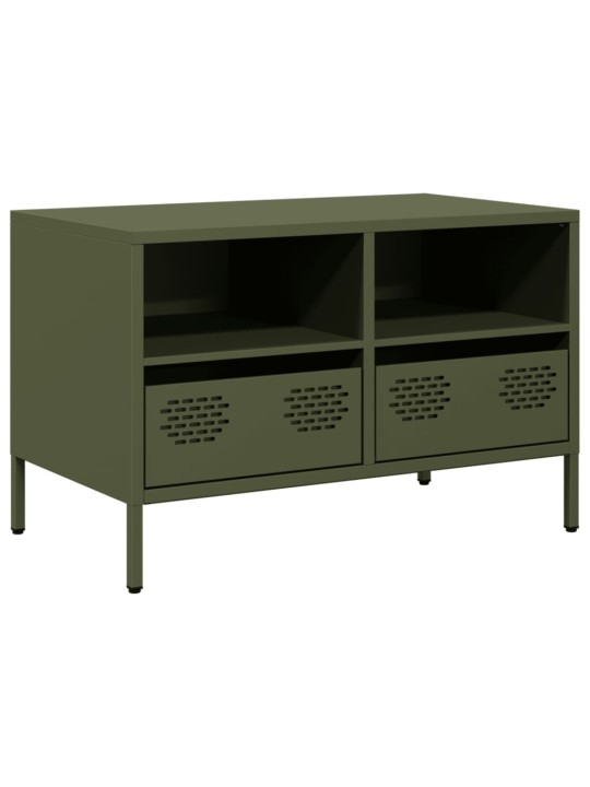 TV skříňka olivově zelená 68 x 39 x 43,5 cm ocel
