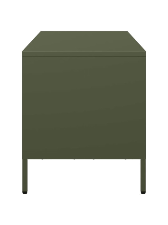 TV skříňka olivově zelená 68 x 39 x 43,5 cm ocel