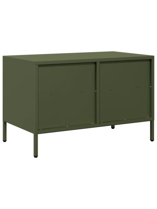 TV skříňka olivově zelená 68 x 39 x 43,5 cm ocel