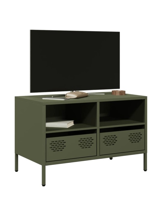 TV skříňka olivově zelená 68 x 39 x 43,5 cm ocel