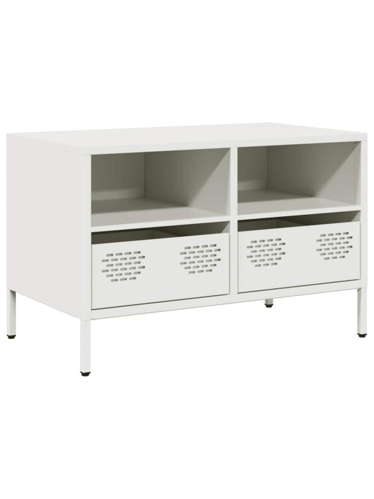 TV skříňka bílá 68 x 39 x 43,5 cm ocel válcovaná za studena