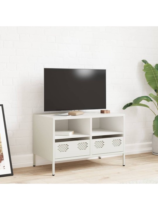TV skříňka bílá 68 x 39 x 43,5 cm ocel válcovaná za studena