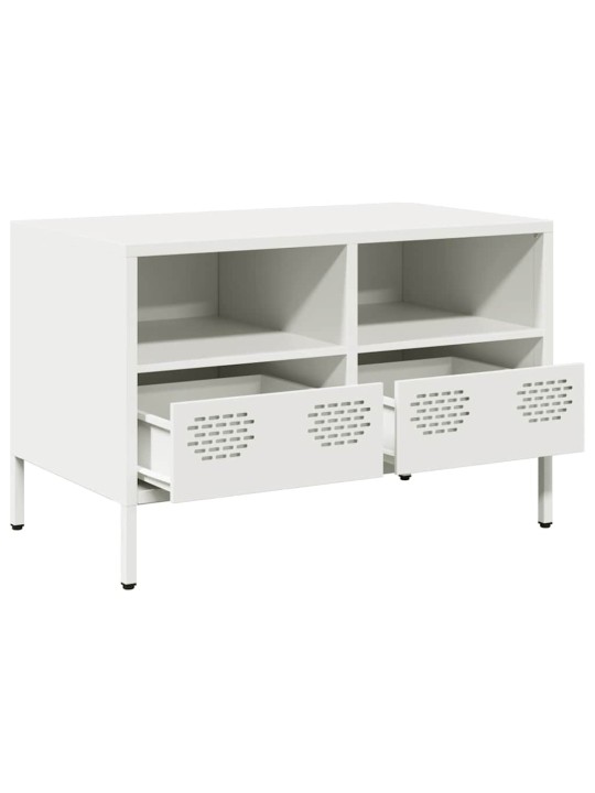 TV skříňka bílá 68 x 39 x 43,5 cm ocel válcovaná za studena