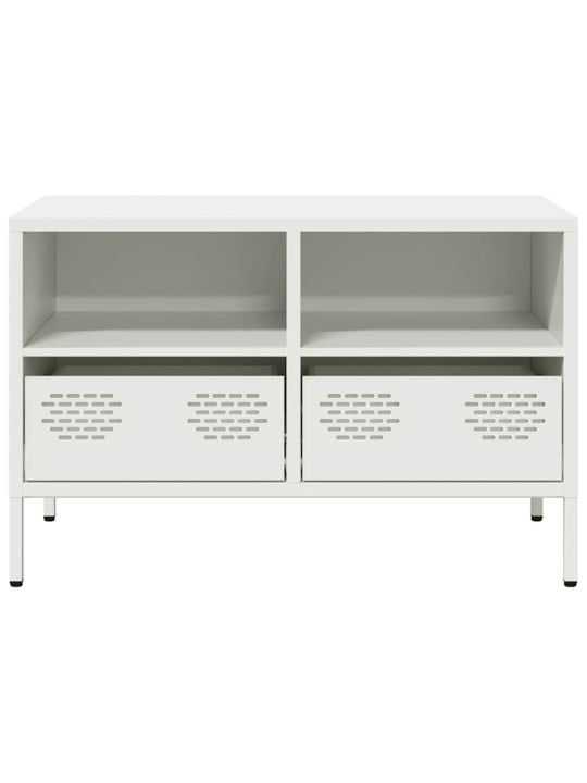 TV skříňka bílá 68 x 39 x 43,5 cm ocel válcovaná za studena