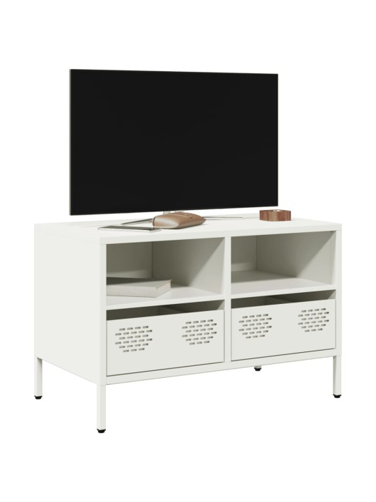 TV skříňka bílá 68 x 39 x 43,5 cm ocel válcovaná za studena