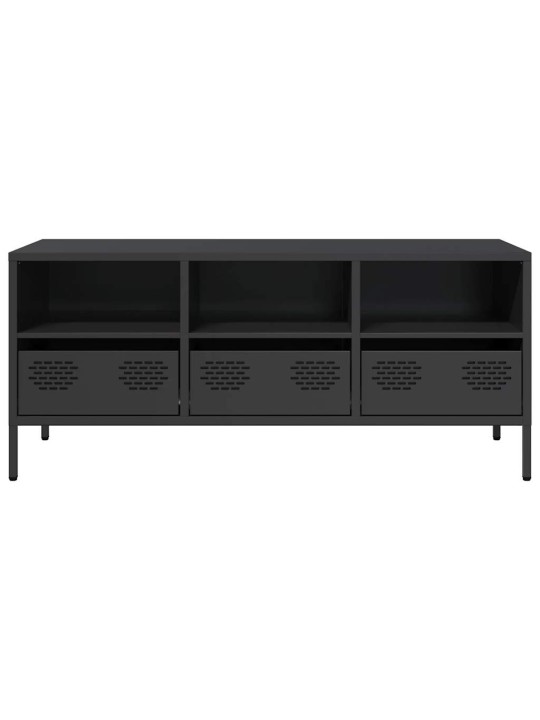 TV skříňka černá 101,5 x 39 x 43,5 cm ocel válcovaná za studena