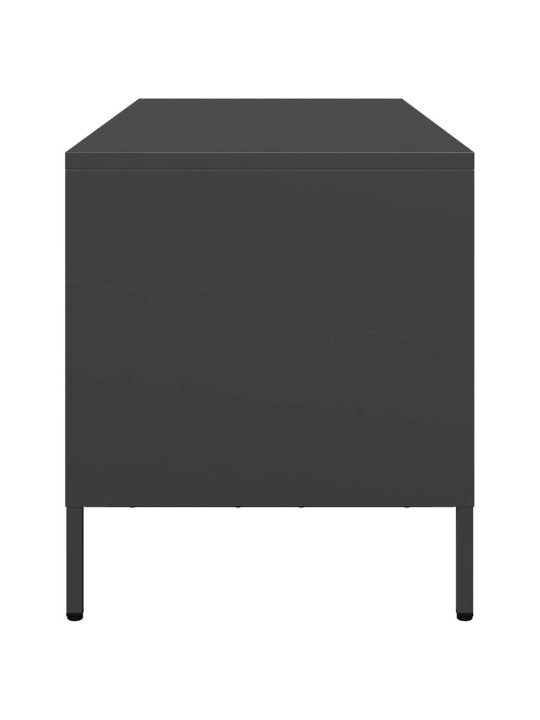TV skříňka černá 101,5 x 39 x 43,5 cm ocel válcovaná za studena