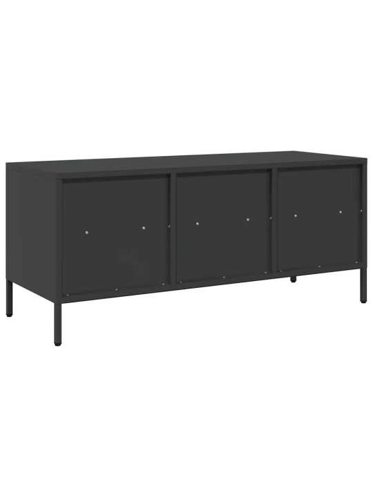TV skříňka černá 101,5 x 39 x 43,5 cm ocel válcovaná za studena
