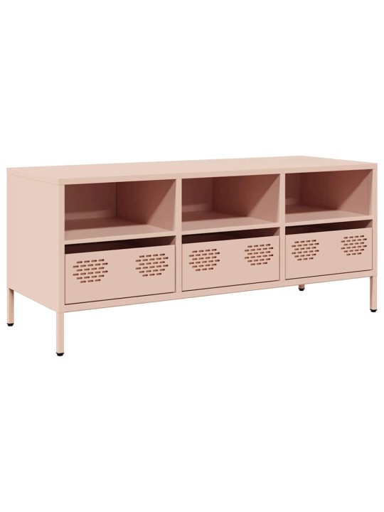 TV skříňka růžová 101,5x39x43,5 cm ocel válcovaná za studena