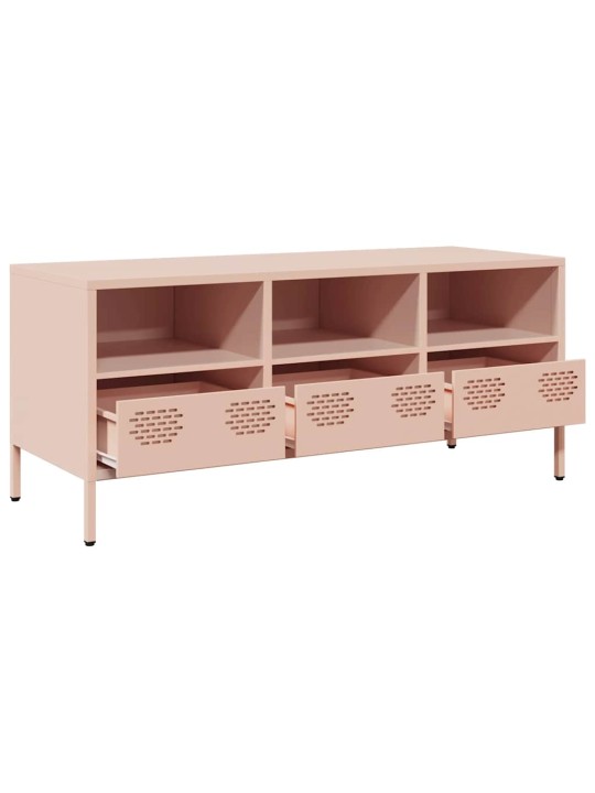 TV skříňka růžová 101,5x39x43,5 cm ocel válcovaná za studena
