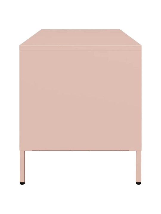 TV skříňka růžová 101,5x39x43,5 cm ocel válcovaná za studena