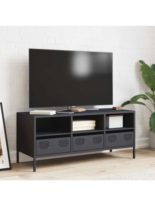 TV skříňka antracit 101,5x39x43,5 cm ocel válcovaná za studena