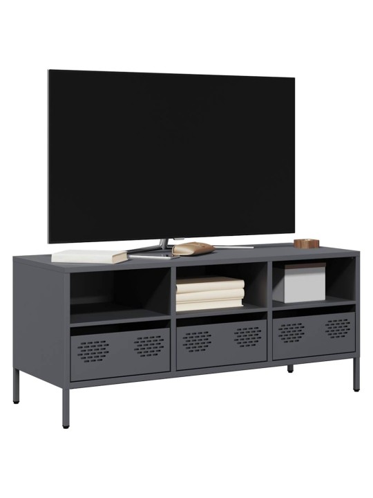 TV skříňka antracit 101,5x39x43,5 cm ocel válcovaná za studena
