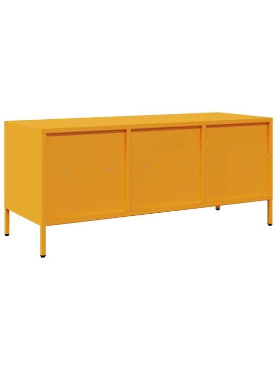 TV skříňka hořčicově žlutá 101,5 x 39 x 43,5 cm ocel