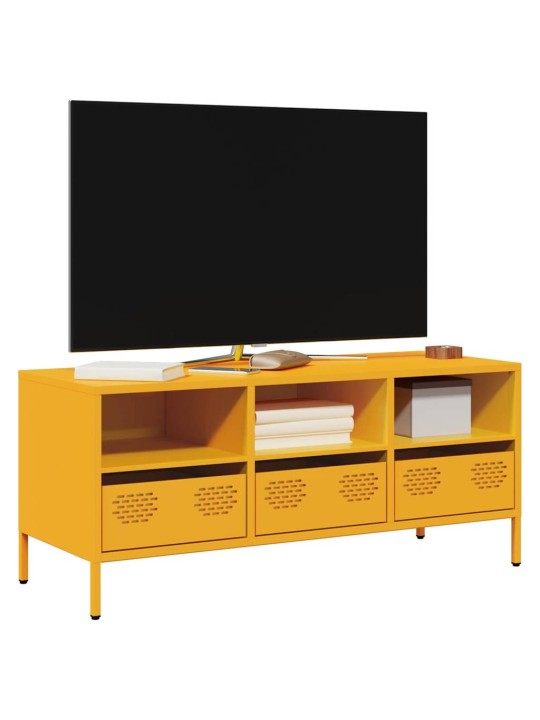 TV skříňka hořčicově žlutá 101,5 x 39 x 43,5 cm ocel