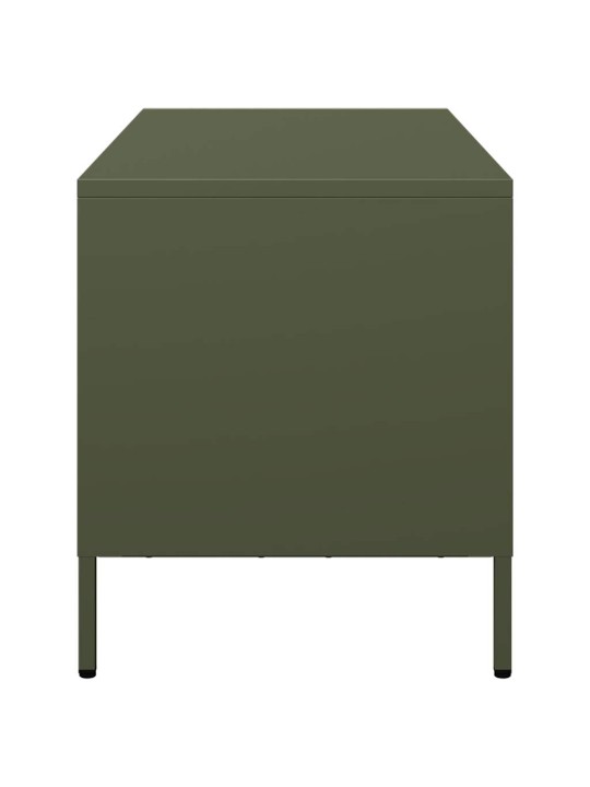 TV skříňka olivově zelená 101,5 x 39 x 43,5 cm ocel