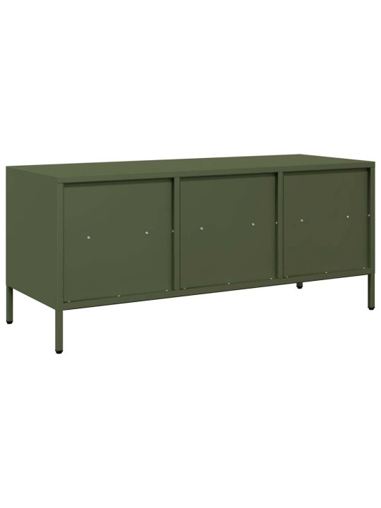 TV skříňka olivově zelená 101,5 x 39 x 43,5 cm ocel