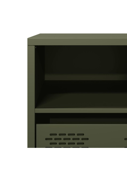TV skříňka olivově zelená 101,5 x 39 x 43,5 cm ocel