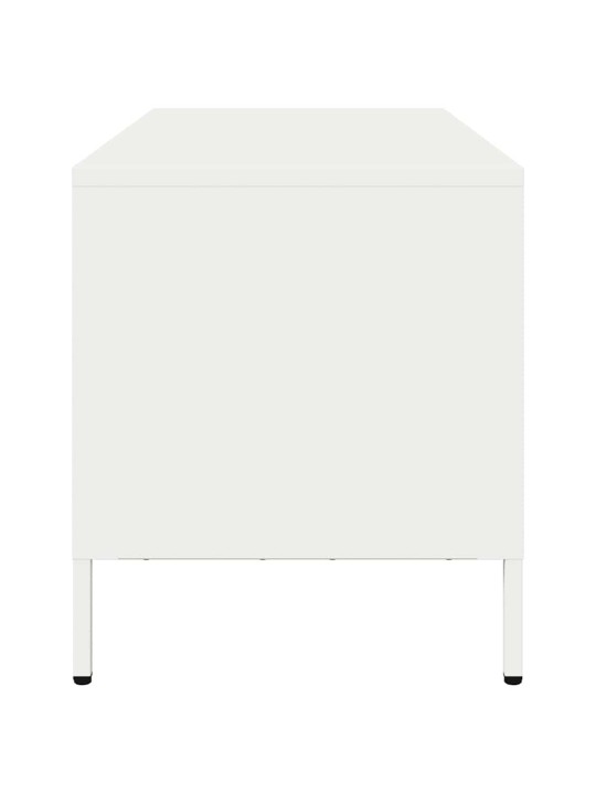 TV skříňka bílá 101,5 x 39 x 43,5 cm ocel válcovaná za studena