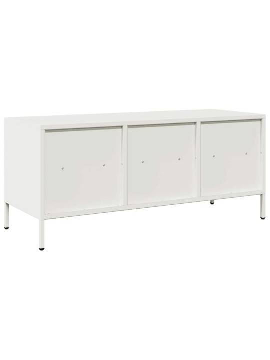 TV skříňka bílá 101,5 x 39 x 43,5 cm ocel válcovaná za studena