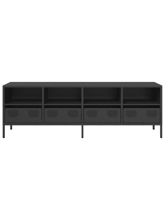 TV skříňka černá 135 x 39 x 43,5 cm ocel válcovaná za studena