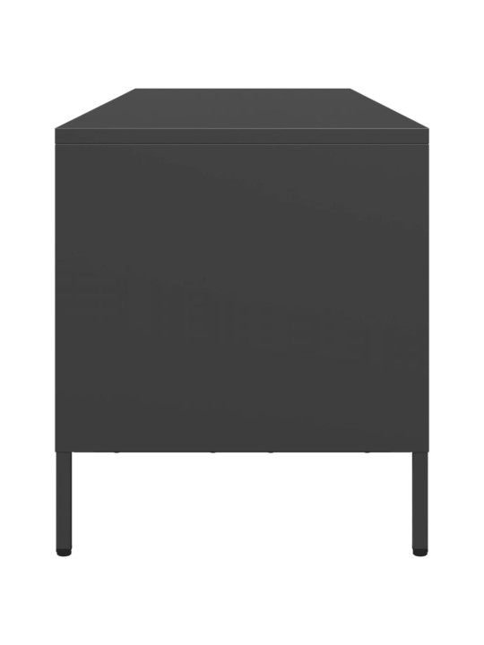TV skříňka černá 135 x 39 x 43,5 cm ocel válcovaná za studena