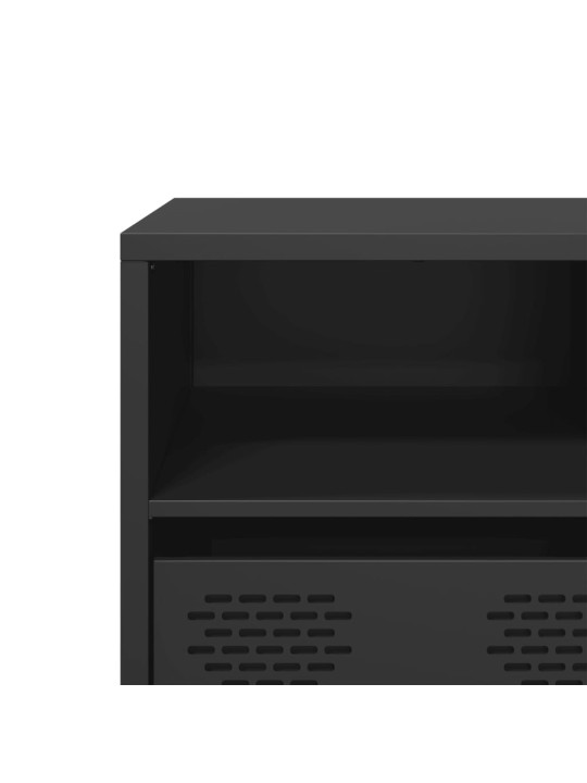 TV skříňka černá 135 x 39 x 43,5 cm ocel válcovaná za studena