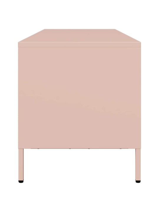 TV skříňka růžová 135 x 39 x 43,5 cm ocel válcovaná za studena