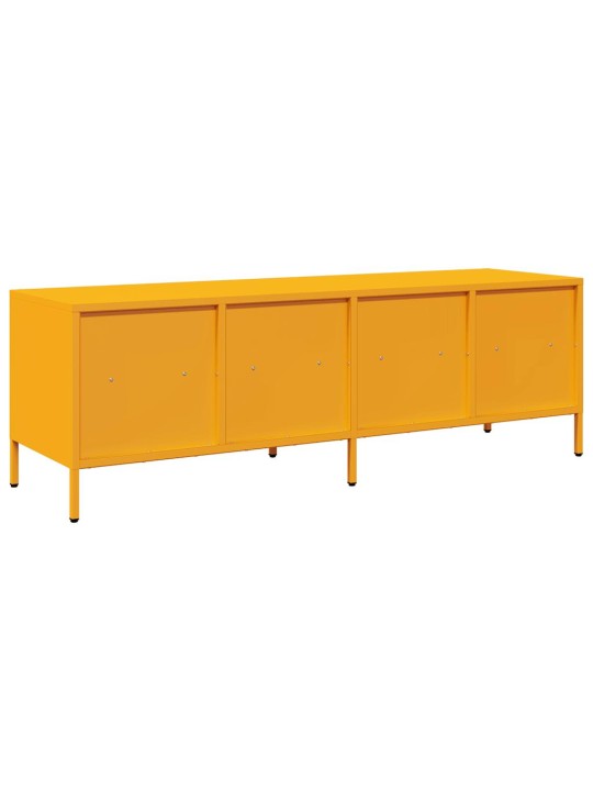 TV skříňka hořčicově žlutá 135 x 39 x 43,5 cm ocel