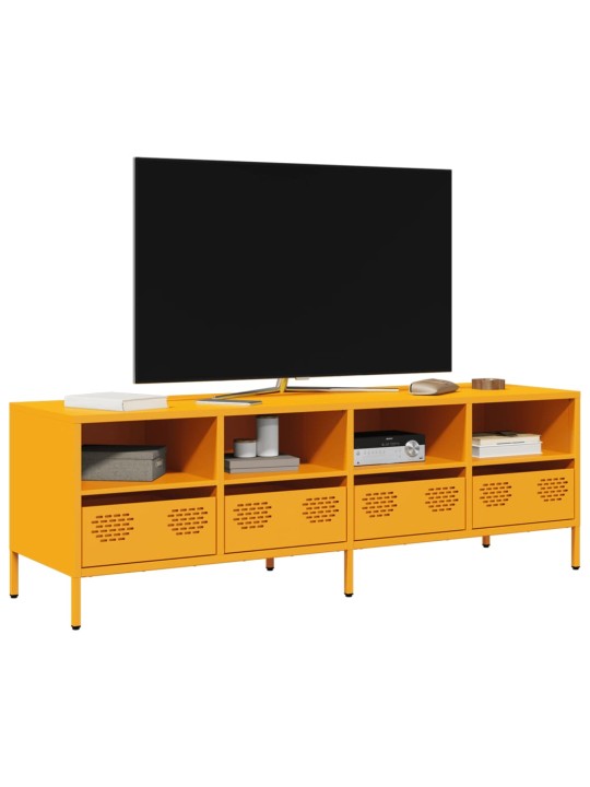 TV skříňka hořčicově žlutá 135 x 39 x 43,5 cm ocel