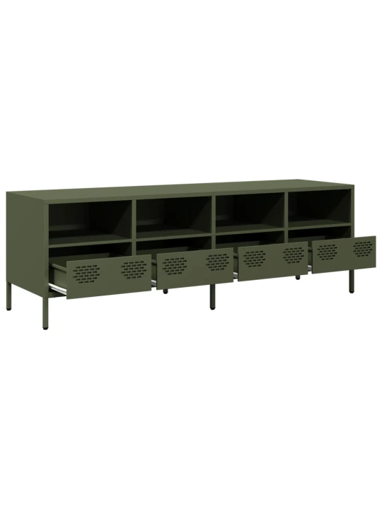 TV skříňka olivově zelená 135 x 39 x 43,5 cm ocel