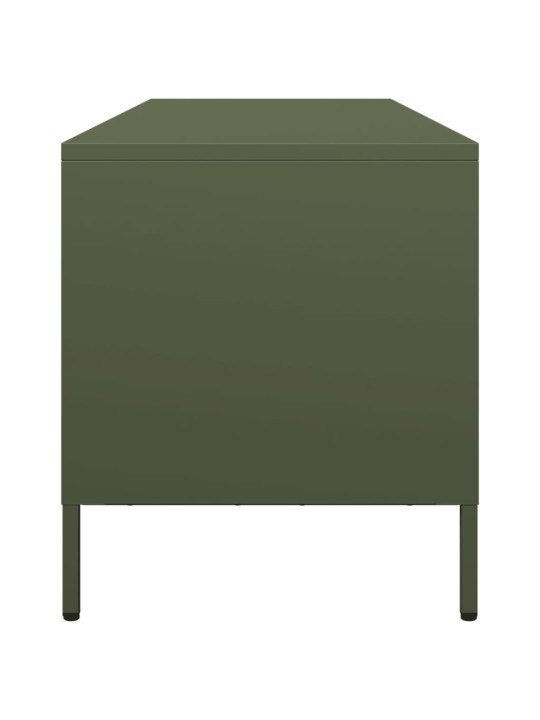 TV skříňka olivově zelená 135 x 39 x 43,5 cm ocel