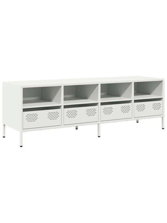 TV skříňka bílá 135 x 39 x 43,5 cm ocel válcovaná za studena
