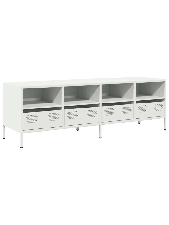 TV skříňka bílá 135 x 39 x 43,5 cm ocel válcovaná za studena