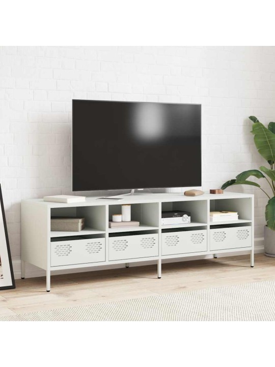 TV skříňka bílá 135 x 39 x 43,5 cm ocel válcovaná za studena