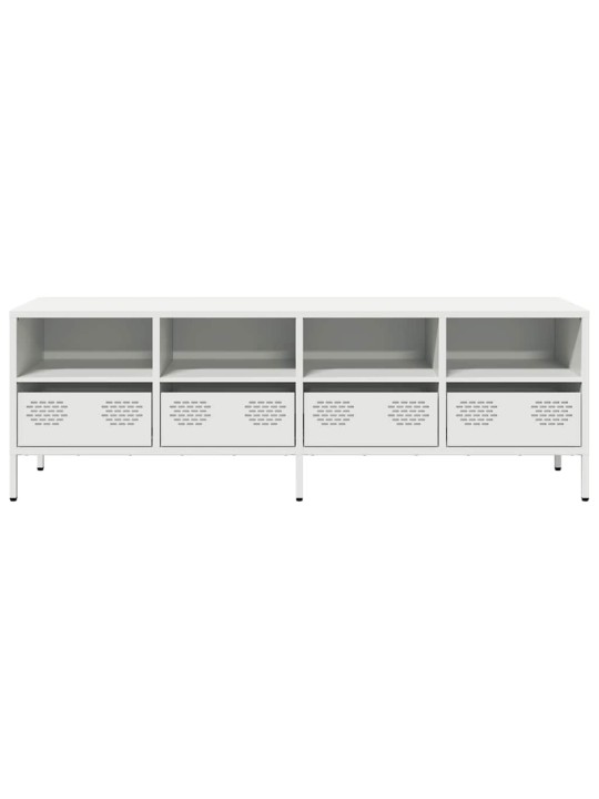 TV skříňka bílá 135 x 39 x 43,5 cm ocel válcovaná za studena