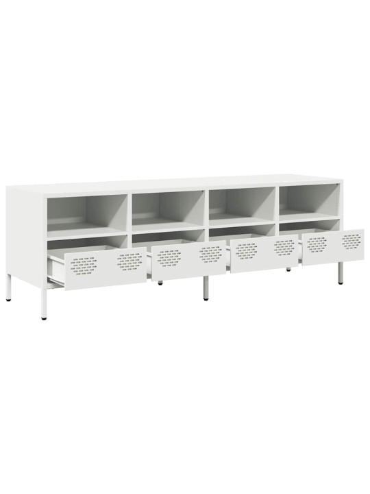 TV skříňka bílá 135 x 39 x 43,5 cm ocel válcovaná za studena