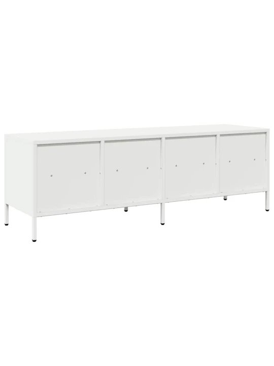 TV skříňka bílá 135 x 39 x 43,5 cm ocel válcovaná za studena
