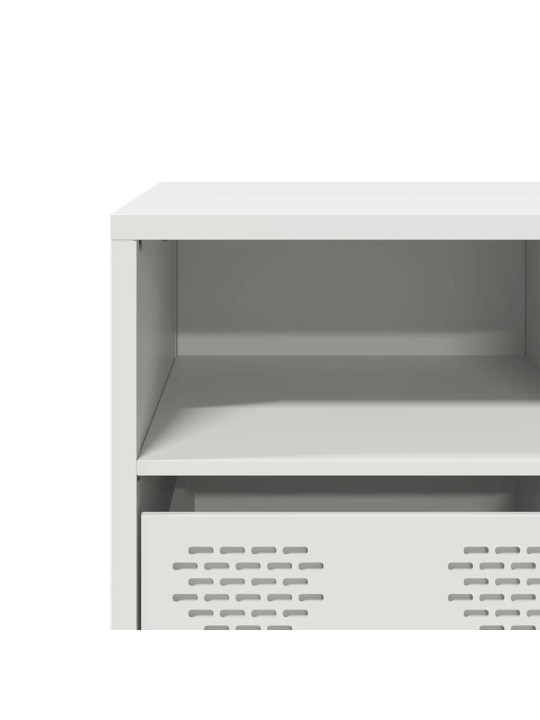 TV skříňka bílá 135 x 39 x 43,5 cm ocel válcovaná za studena