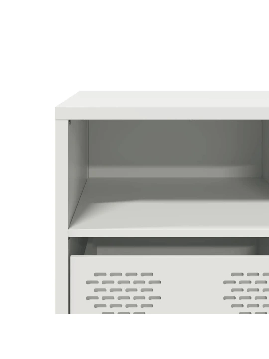 TV skříňka bílá 135 x 39 x 43,5 cm ocel válcovaná za studena