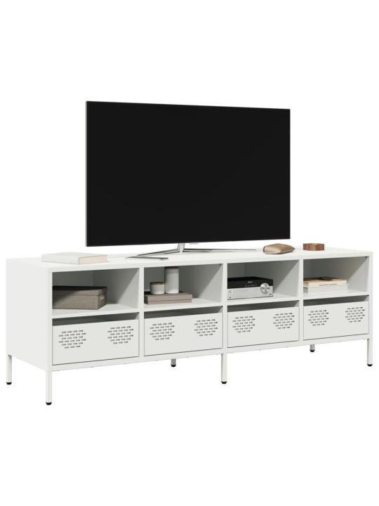 TV skříňka bílá 135 x 39 x 43,5 cm ocel válcovaná za studena