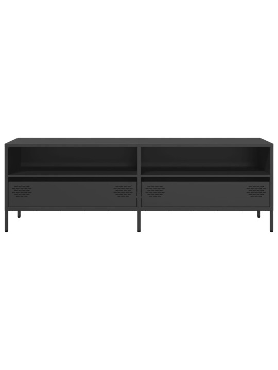 TV skříňka černá 135 x 39 x 43,5 cm ocel válcovaná za studena