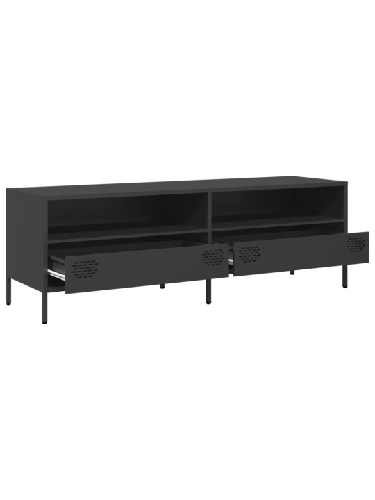 TV skříňka černá 135 x 39 x 43,5 cm ocel válcovaná za studena